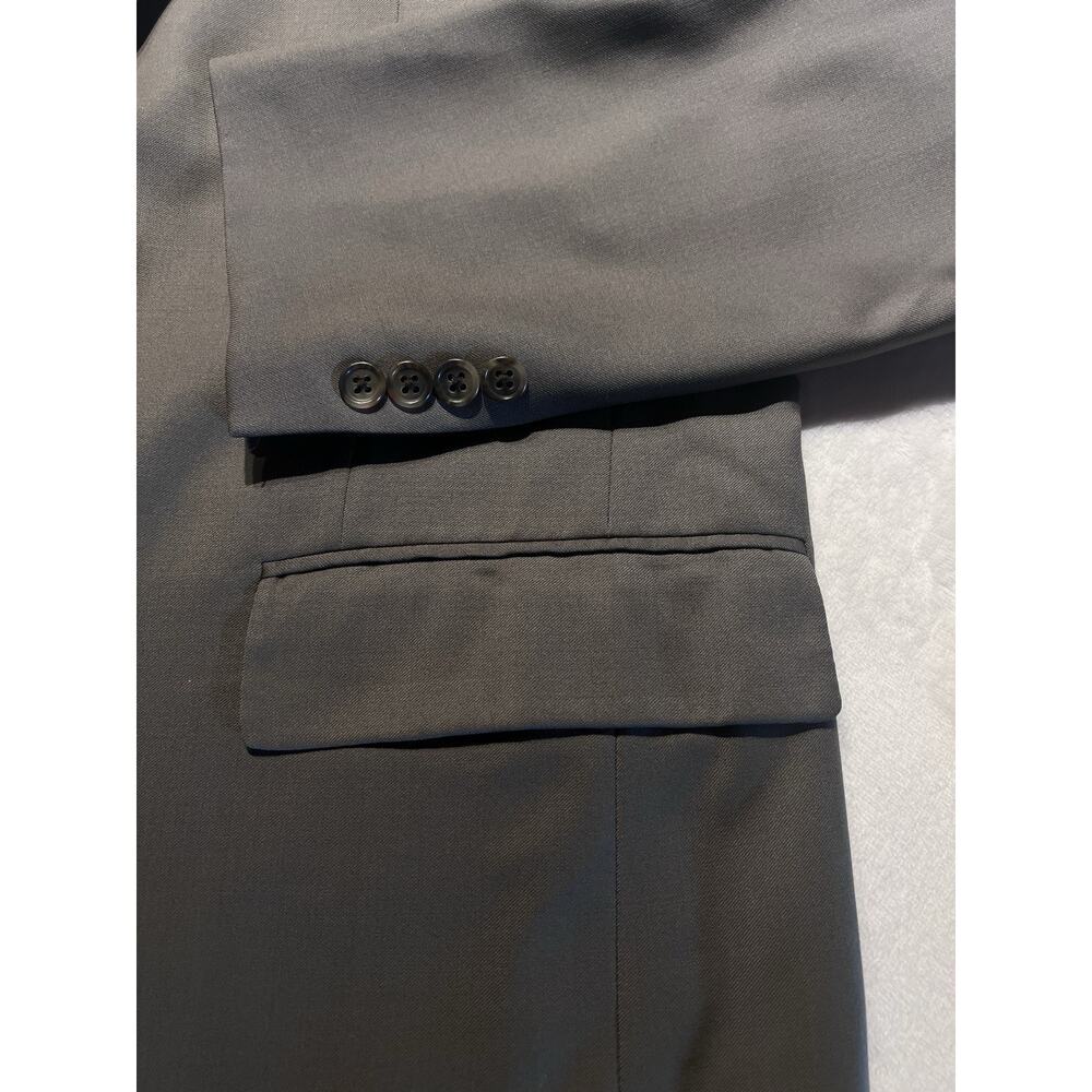 Vtg Hart Schaffner Marx Premium Classic 42-44L 35x30 Olive Green Gray Suit Note - Picture 6 of 16